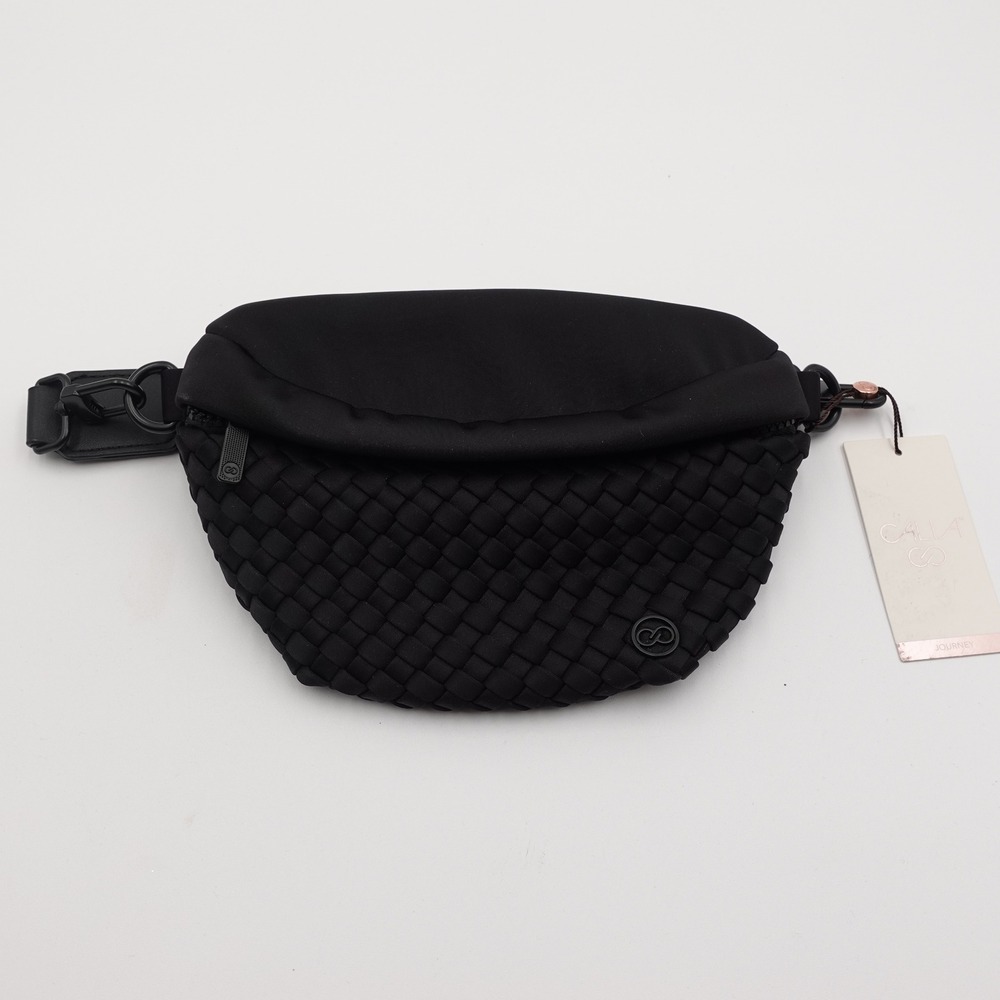 CALIA Woven Neoprene Belt Bag Womens OS Black Brand New Fanny Pack CAB2514